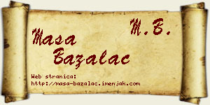 Maša Bažalac vizit kartica